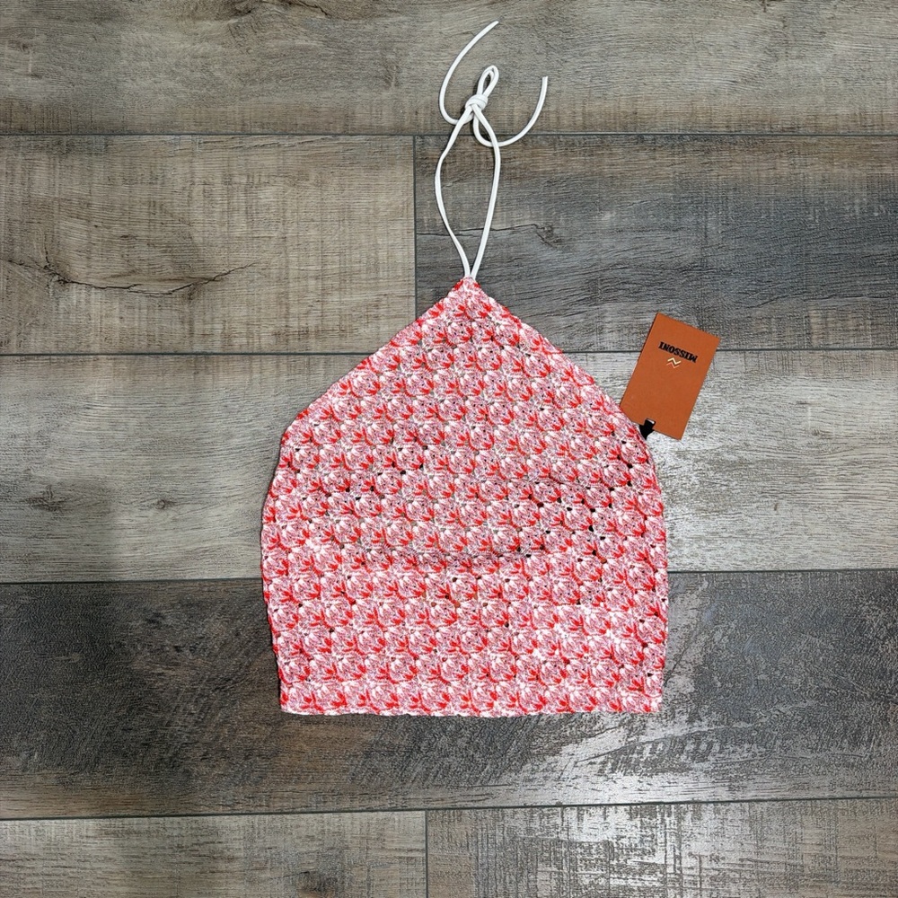 Missoni crochet knit lame cropped halter top NWT - Picture 3 of 6